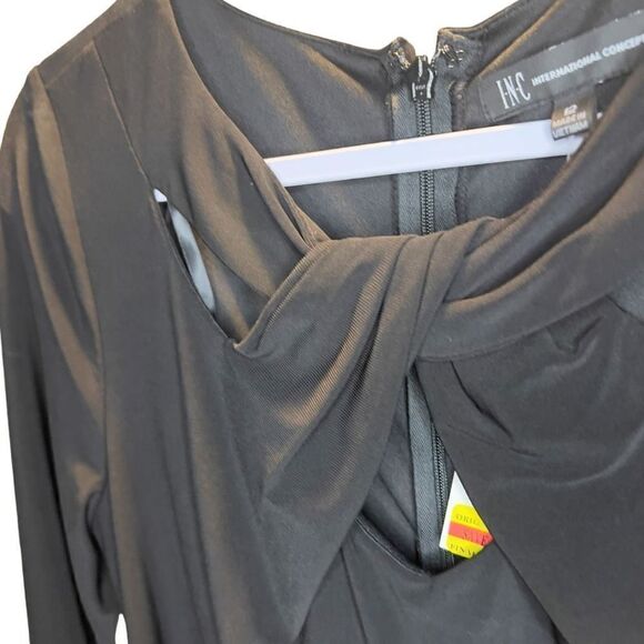 INC International Concepts Women's Black Ruched Dress Size 12 NWT - Picture 6 of 6